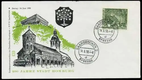 SAAR OPD 1958 Nr 436 BRIEF FDC 78FE2E