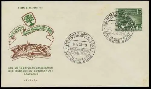 SAAR OPD 1958 Nr 436 BRIEF FDC 78FE3A