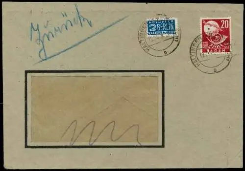 FRANZ. ZONE BADEN Nr 56 BRIEF EF 78FFE6