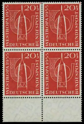 BRD 1955 Nr 218 postfrisch VIERERBLOCK URA 7901F2