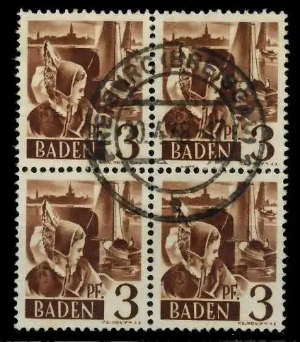 FZ BADEN 1. AUSGABE SPEZIALISIERT Nr 2 zentrisch gestempelt 7901FE