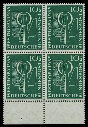 BRD 1955 Nr 217 postfrisch VIERERBLOCK URA 790212