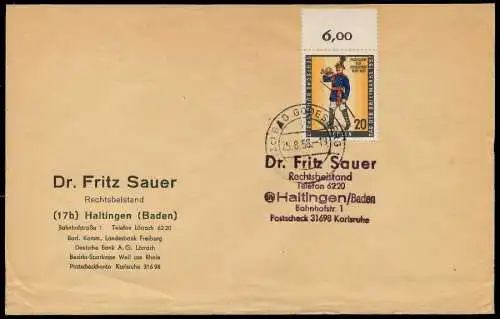 BERLIN 1957 Nr 176 BRIEF EF 79028A