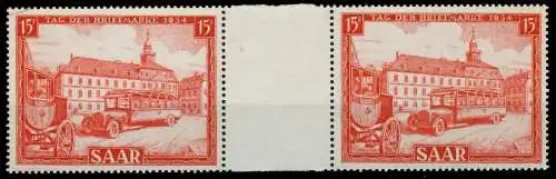 SAARLAND 1954 Nr 349ZW postfrisch ZW-STEG PAAR 792A12
