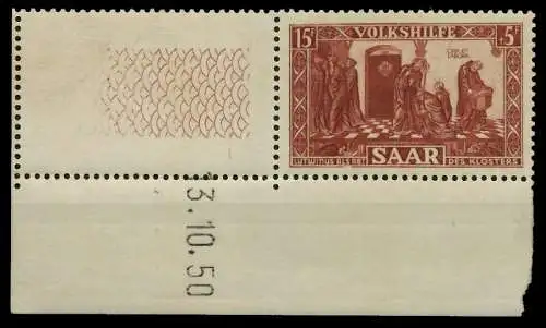SAARLAND 1950 Nr 301 Br postfrisch ungebraucht ECKE-URE 792B6A