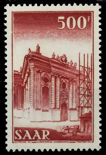 SAARLAND 1952 Nr 337 postfrisch 792BCA