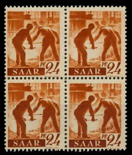 SAARLAND 1947 Nr 215Z postfrisch VIERERBLOCK 79991A