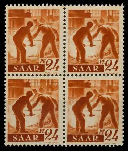 SAARLAND 1947 Nr 215Z postfrisch VIERERBLOCK 799926