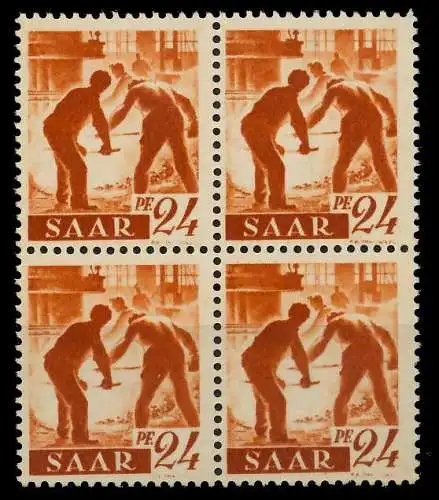 SAARLAND 1947 Nr 215Z postfrisch VIERERBLOCK 799972