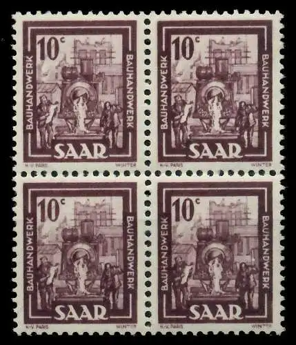 SAARLAND 1949 Nr 272 postfrisch VIERERBLOCK 7999F2