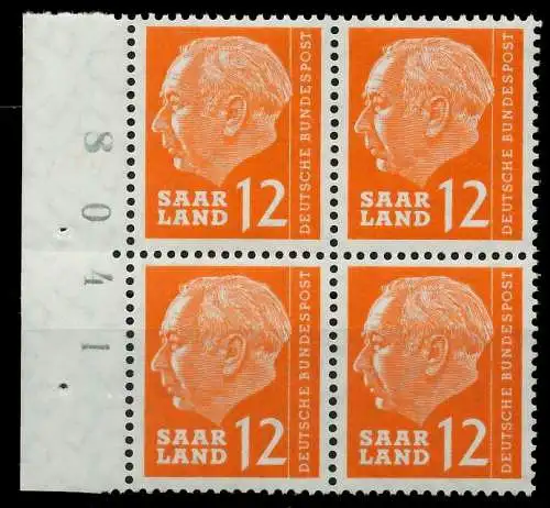 SAAR OPD 1957 Nr 387 postfrisch VIERERBLOCK SRA 799AD6