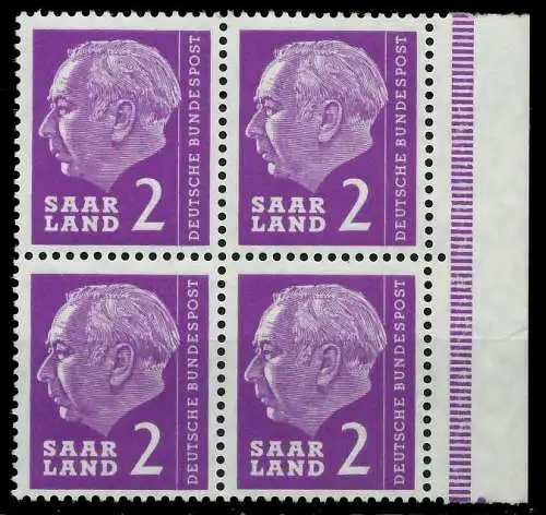 SAAR OPD 1957 Nr 381 postfrisch VIERERBLOCK SRA 799AF2