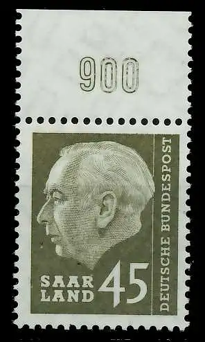 SAAR OPD 1957 Nr 392 postfrisch ORA 799BBA