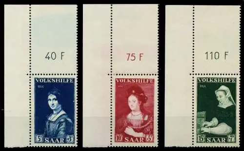 SAARLAND 1956 Nr 376-378 postfrisch ECKE-OLI 79C3A6
