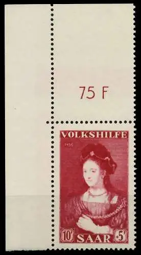 SAARLAND 1956 Nr 377 postfrisch ECKE-OLI 79C3DA