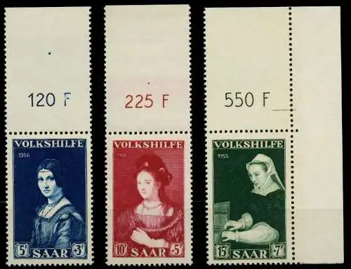 SAARLAND 1956 Nr 376-378 postfrisch ORA 79C3EE