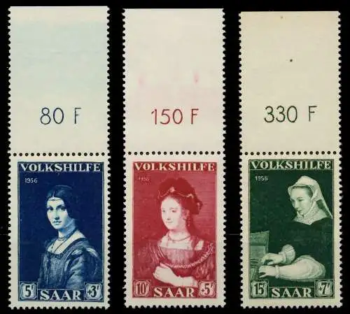 SAARLAND 1956 Nr 376-378 postfrisch ORA 79C402
