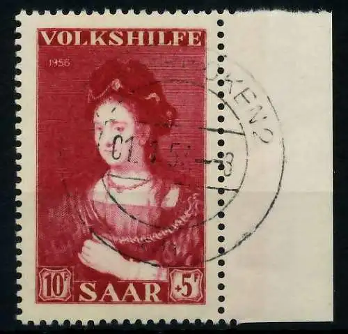 SAARLAND 1956 Nr 377 zentrisch gestempelt 79C436