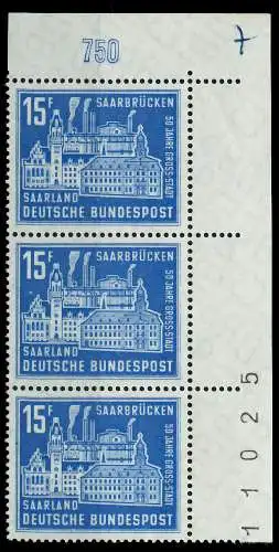 SAAR OPD 1959 Nr 446 postfrisch 3ER STR ECKE-ORE 79C50E