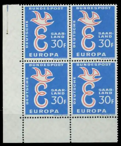 SAAR OPD 1958 Nr 440 postfrisch VIERERBLOCK ECKE-ULI 79C626