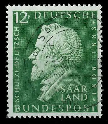 SAAR OPD 1958 Nr 438 zentrisch gestempelt 79C6CA
