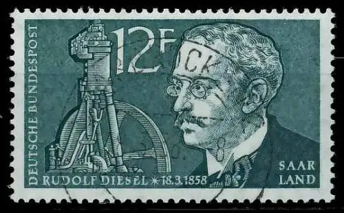 SAAR OPD 1958 Nr 432 zentrisch gestempelt 79C7A6