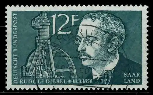 SAAR OPD 1958 Nr 432 zentrisch gestempelt 79C7EA