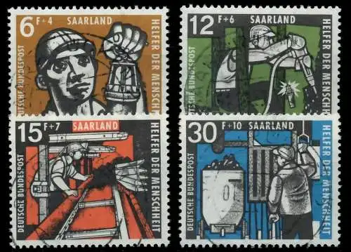 SAAR OPD 1957 Nr 404-407 zentrisch gestempelt 79C8CE