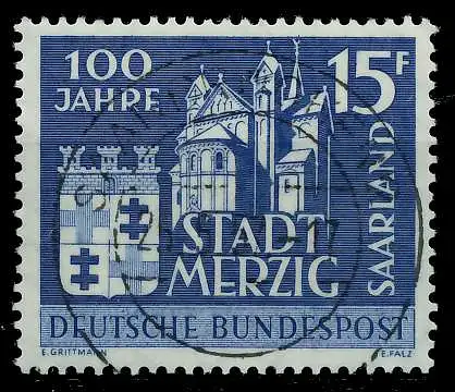 SAAR OPD 1957 Nr 401 zentrisch gestempelt 79C95A