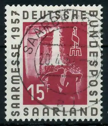 SAAR OPD 1957 Nr 400 zentrisch gestempelt 79C95E