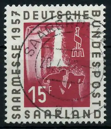 SAAR OPD 1957 Nr 400 zentrisch gestempelt 79C966