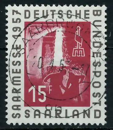 SAAR OPD 1957 Nr 400 zentrisch gestempelt 79C96E