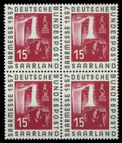 SAAR OPD 1957 Nr 400 postfrisch VIERERBLOCK 79C976