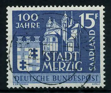 SAAR OPD 1957 Nr 401 zentrisch gestempelt 79C98A