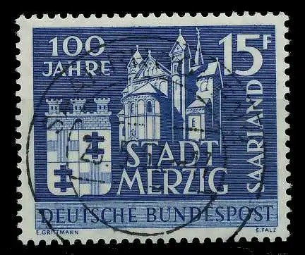 SAAR OPD 1957 Nr 401 zentrisch gestempelt 79C98E