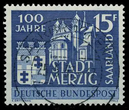 SAAR OPD 1957 Nr 401 zentrisch gestempelt 79C9A2