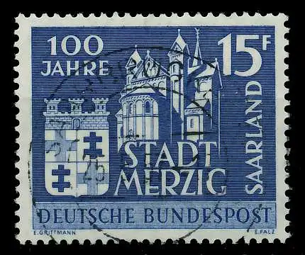 SAAR OPD 1957 Nr 401 zentrisch gestempelt 79C9BA