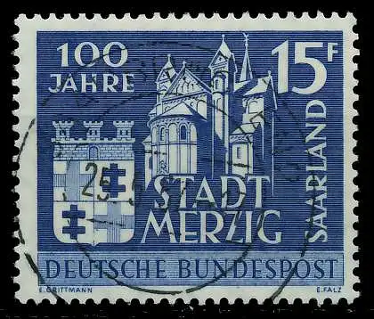 SAAR OPD 1957 Nr 401 zentrisch gestempelt 79C9DA