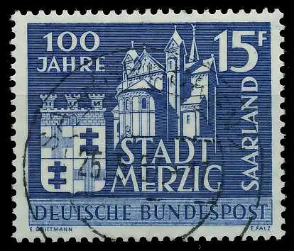 SAAR OPD 1957 Nr 401 zentrisch gestempelt 79C9E2