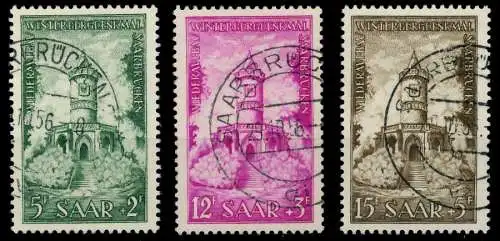 SAARLAND 1956 Nr 373-375 zentrisch gestempelt 79CA8E