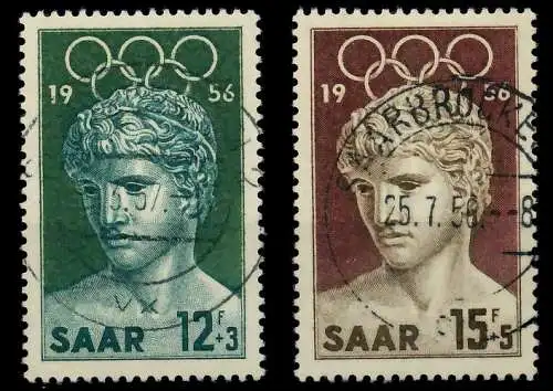 SAARLAND 1956 Nr 371-372 zentrisch gestempelt 79CA96