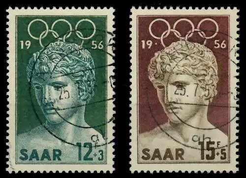 SAARLAND 1956 Nr 371-372 zentrisch gestempelt 79CACA