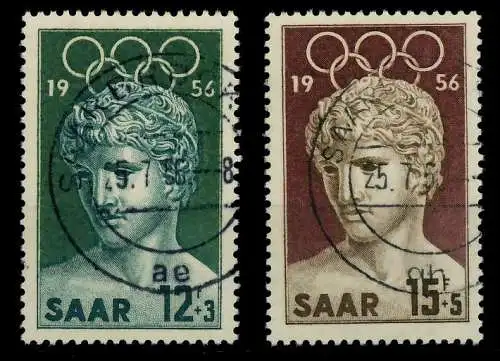 SAARLAND 1956 Nr 371-372 zentrisch gestempelt 79CAD6