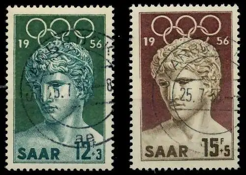 SAARLAND 1956 Nr 371-372 zentrisch gestempelt 79CAEA