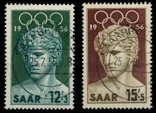 SAARLAND 1956 Nr 371-372 zentrisch gestempelt 79CB12