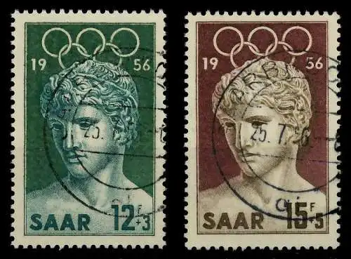 SAARLAND 1956 Nr 371-372 zentrisch gestempelt 79CB2E