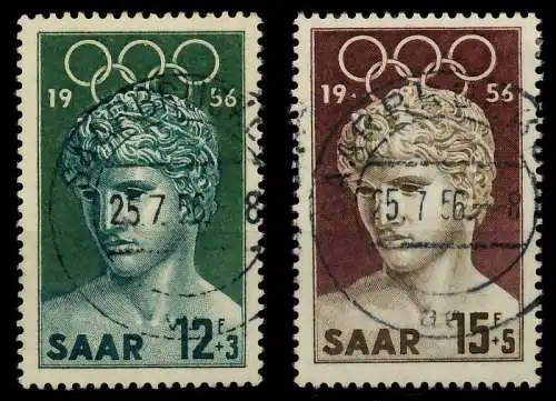 SAARLAND 1956 Nr 371-372 zentrisch gestempelt 79DB72