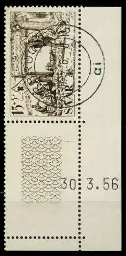SAARLAND 1956 Nr 370Br zentrisch gestempelt ECKE-URE 79DBB2