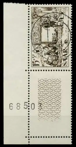 SAARLAND 1956 Nr 370L zentrisch gestempelt ECKE-ULI 79DC1E