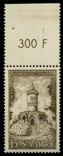 SAARLAND 1956 Nr 375 postfrisch ORA 79DC22